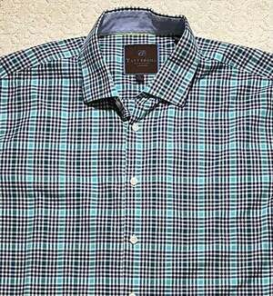 Tattersall London Men's Plaid Button Down Shirt XL 17-17.5 34/35